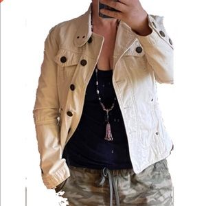 Twill Twenty Two ivory twill utility jacket blazer casual cool